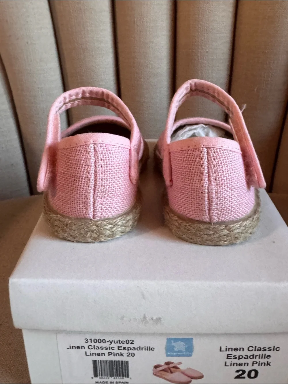 Elephantito Pink Canvas Espadrille with Ankle Strap